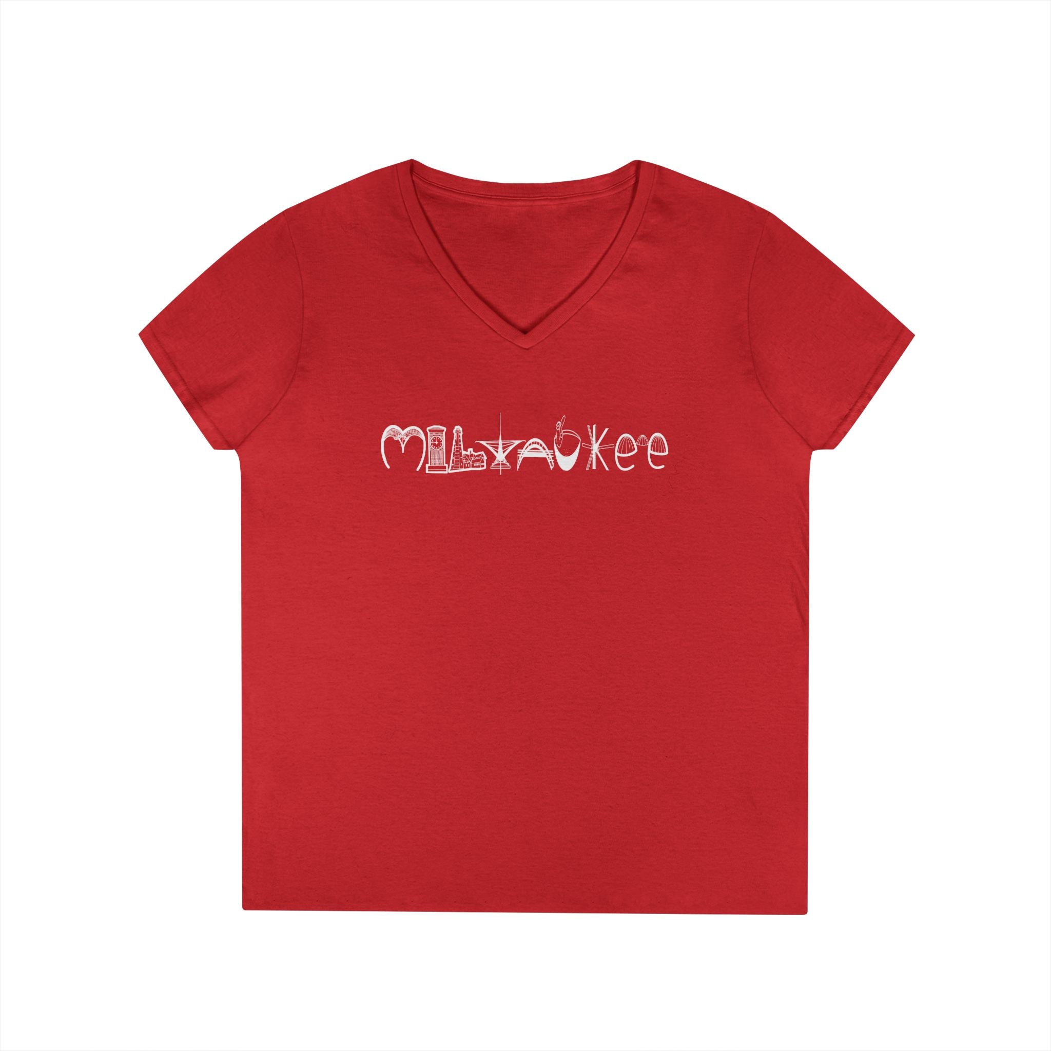 Milwaukee Landmarks Womens V-Neck T-Shirt