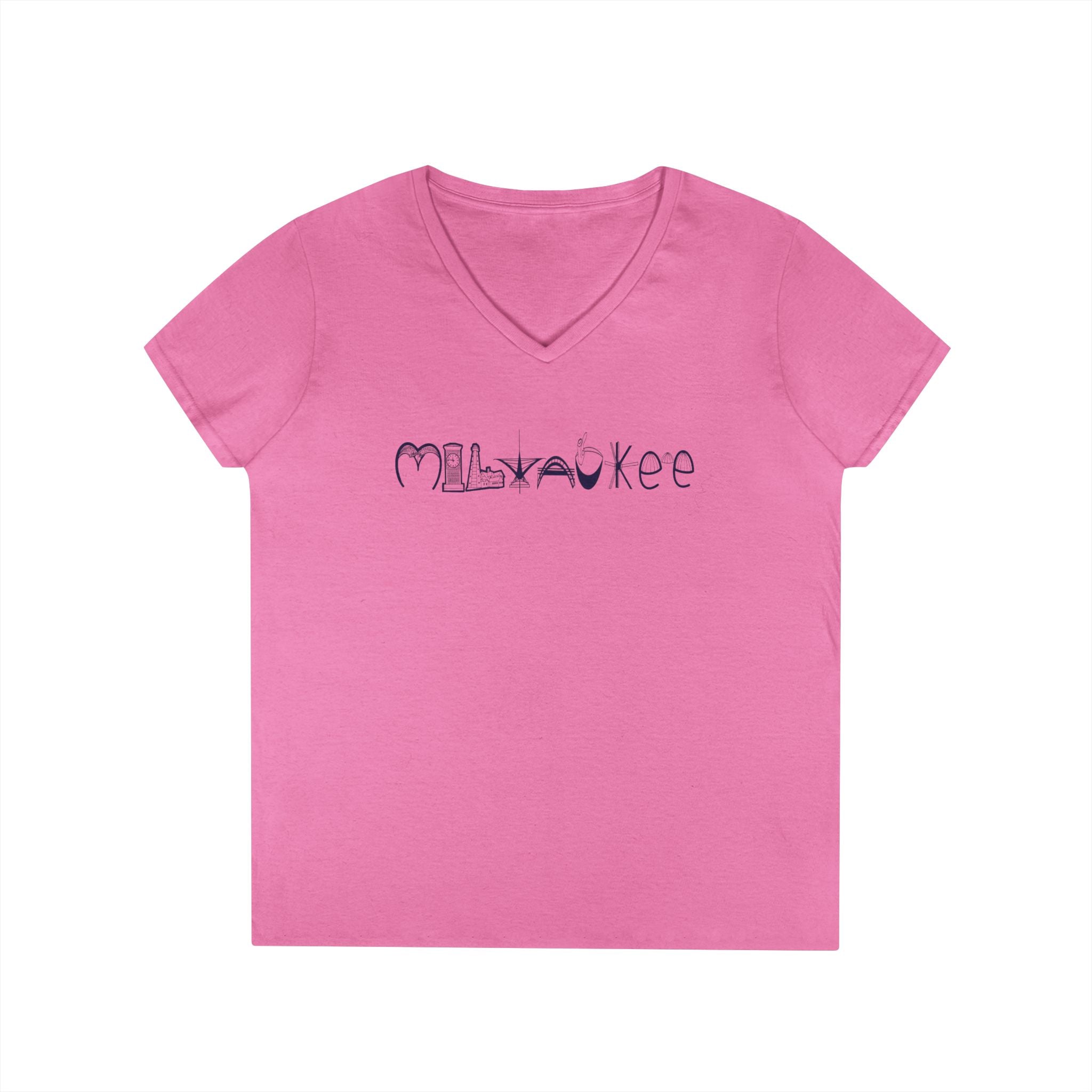 Milwaukee Landmarks Womens V-Neck T-Shirt