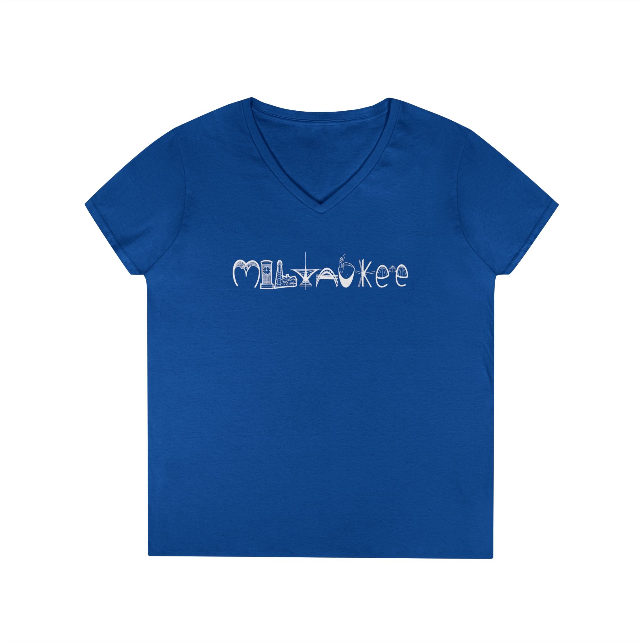 Milwaukee Landmarks Womens V-Neck T-Shirt