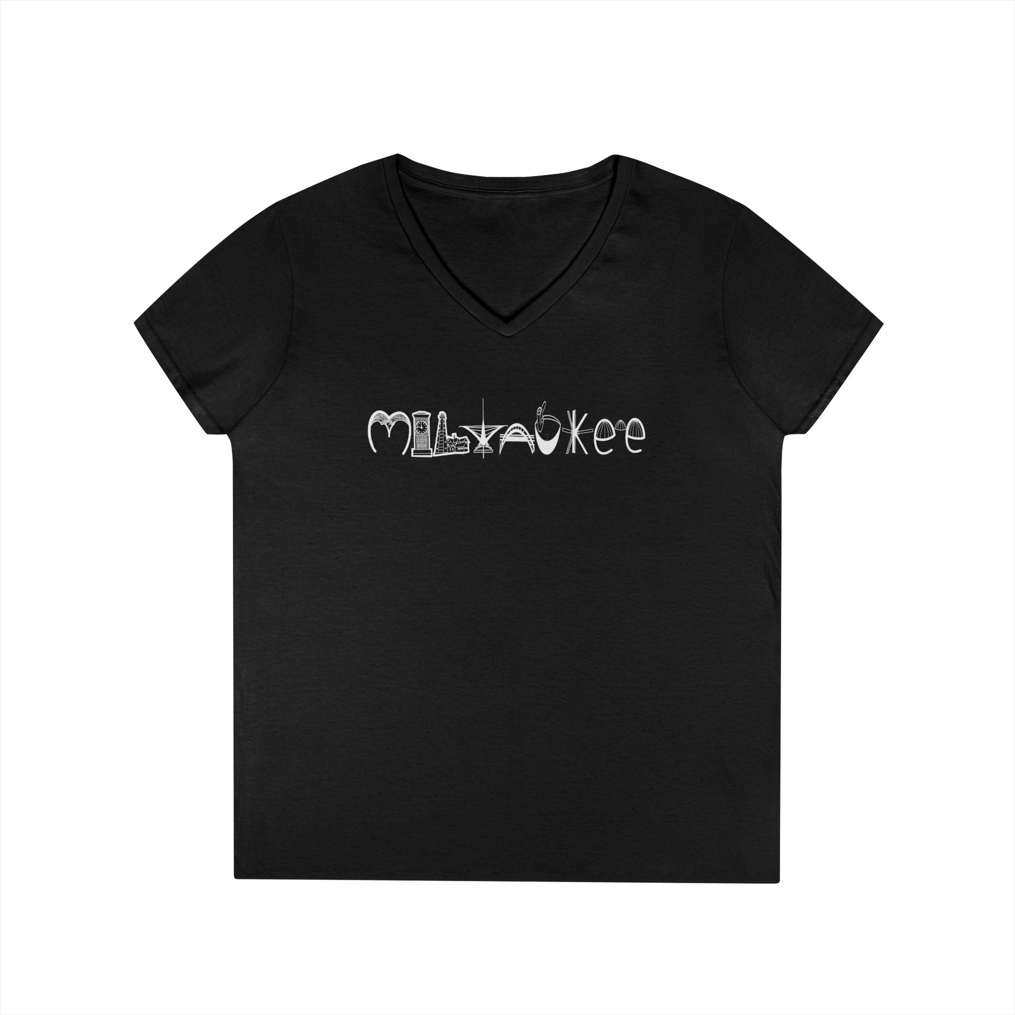 Milwaukee Landmarks Womens V-Neck T-Shirt