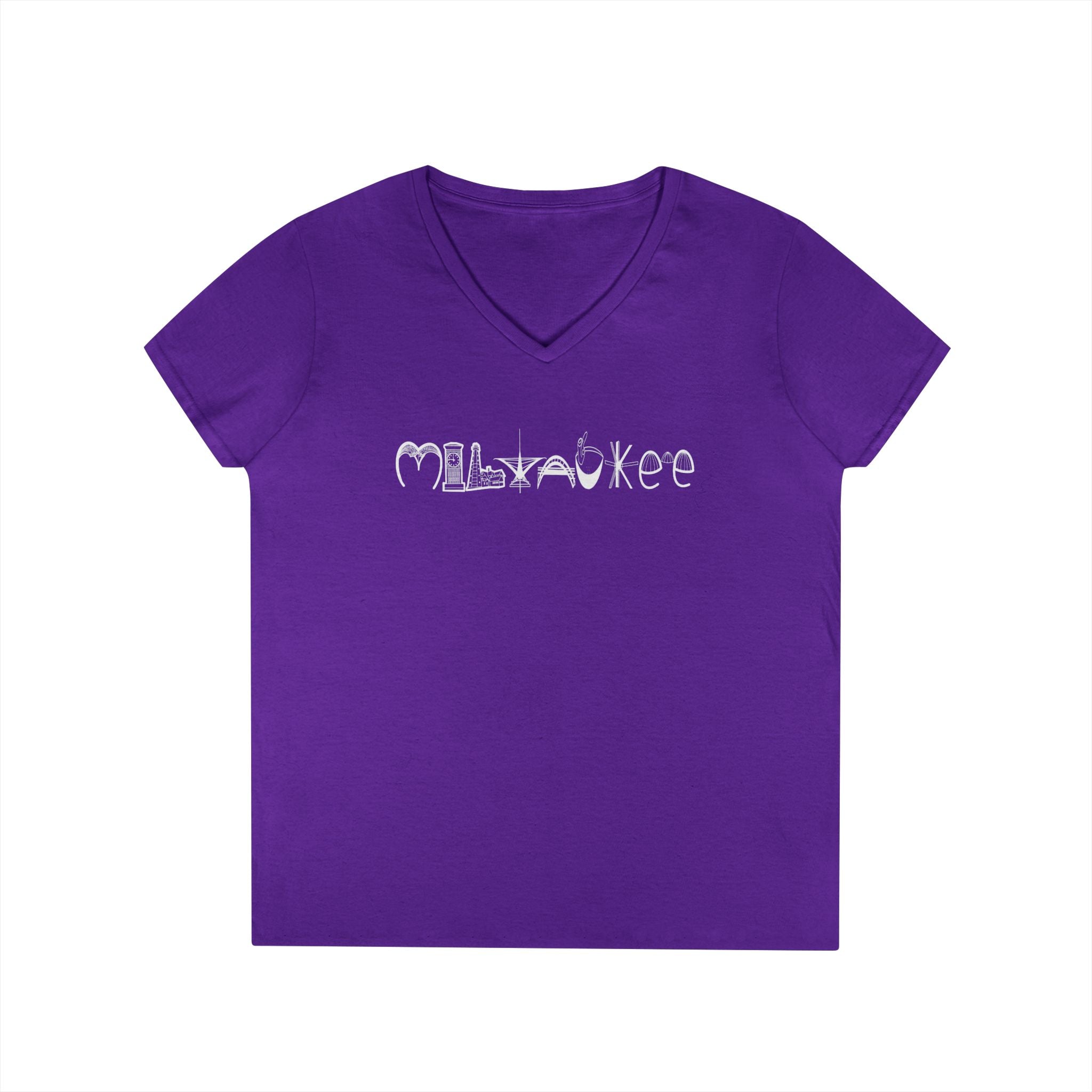 Milwaukee Landmarks Womens V-Neck T-Shirt