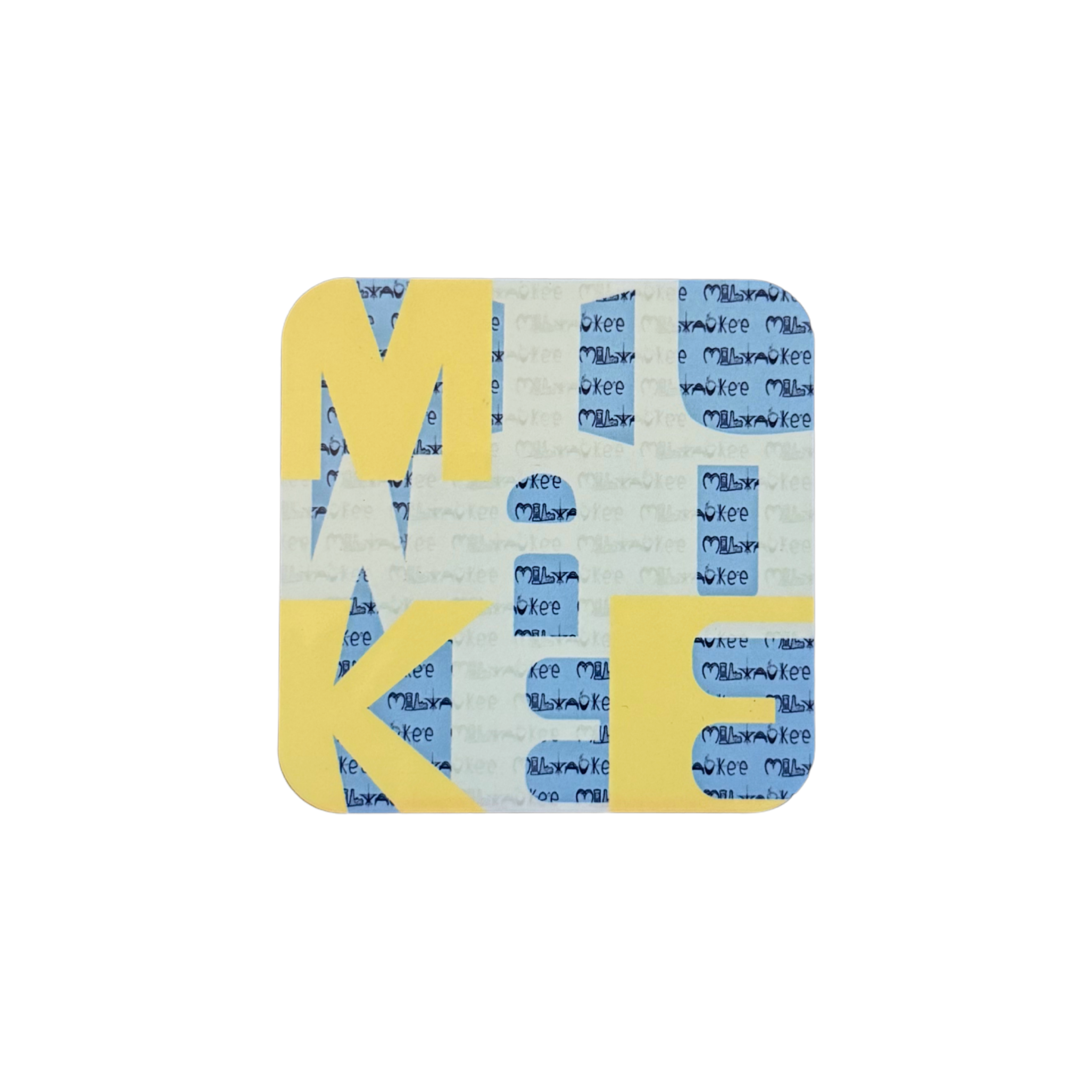 MKE (Milwaukee Landmarks) Wooden Fridge Magnet - 3x3 inch