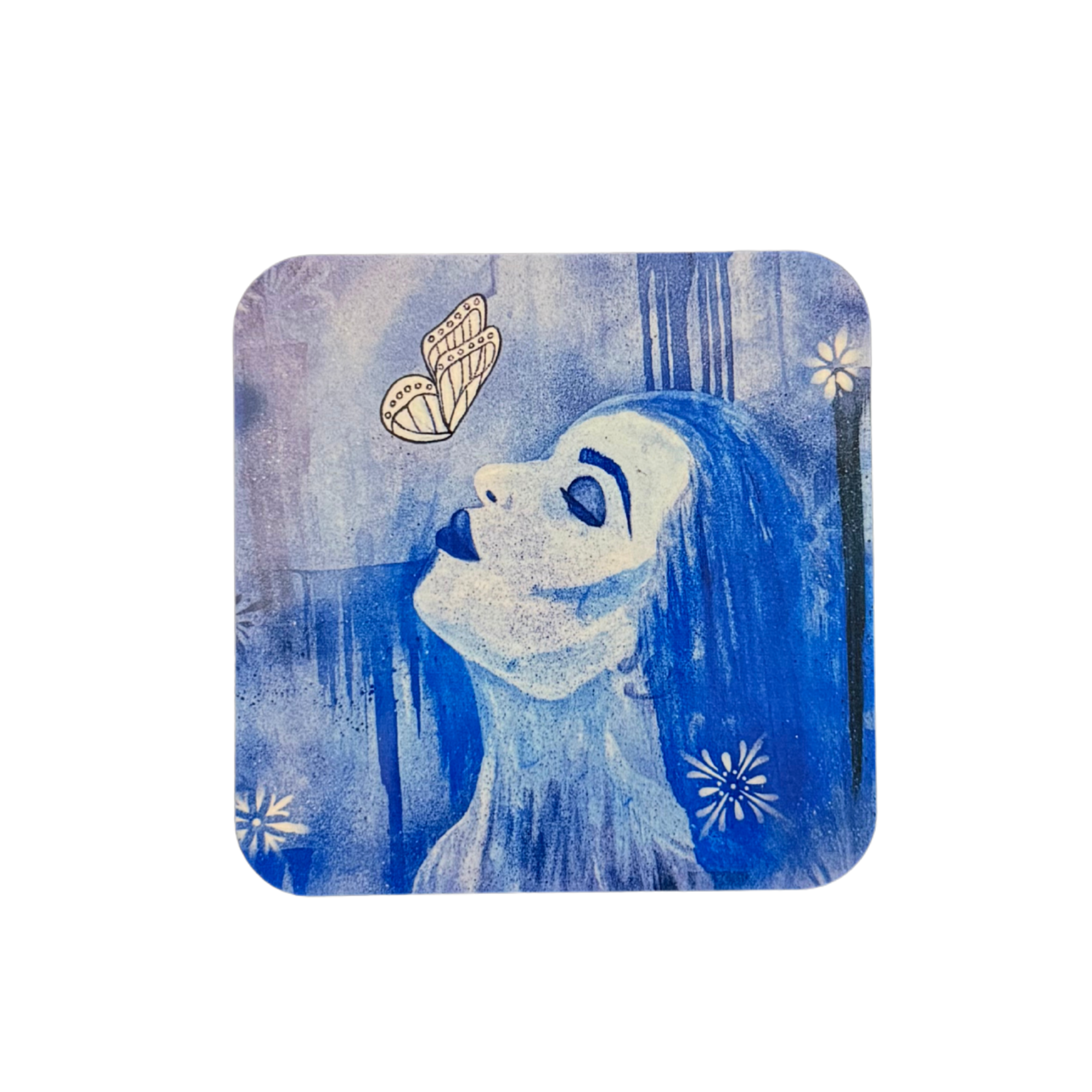 Bonding with Butterflies Wooden Fridge Magnet - 3x3 inch