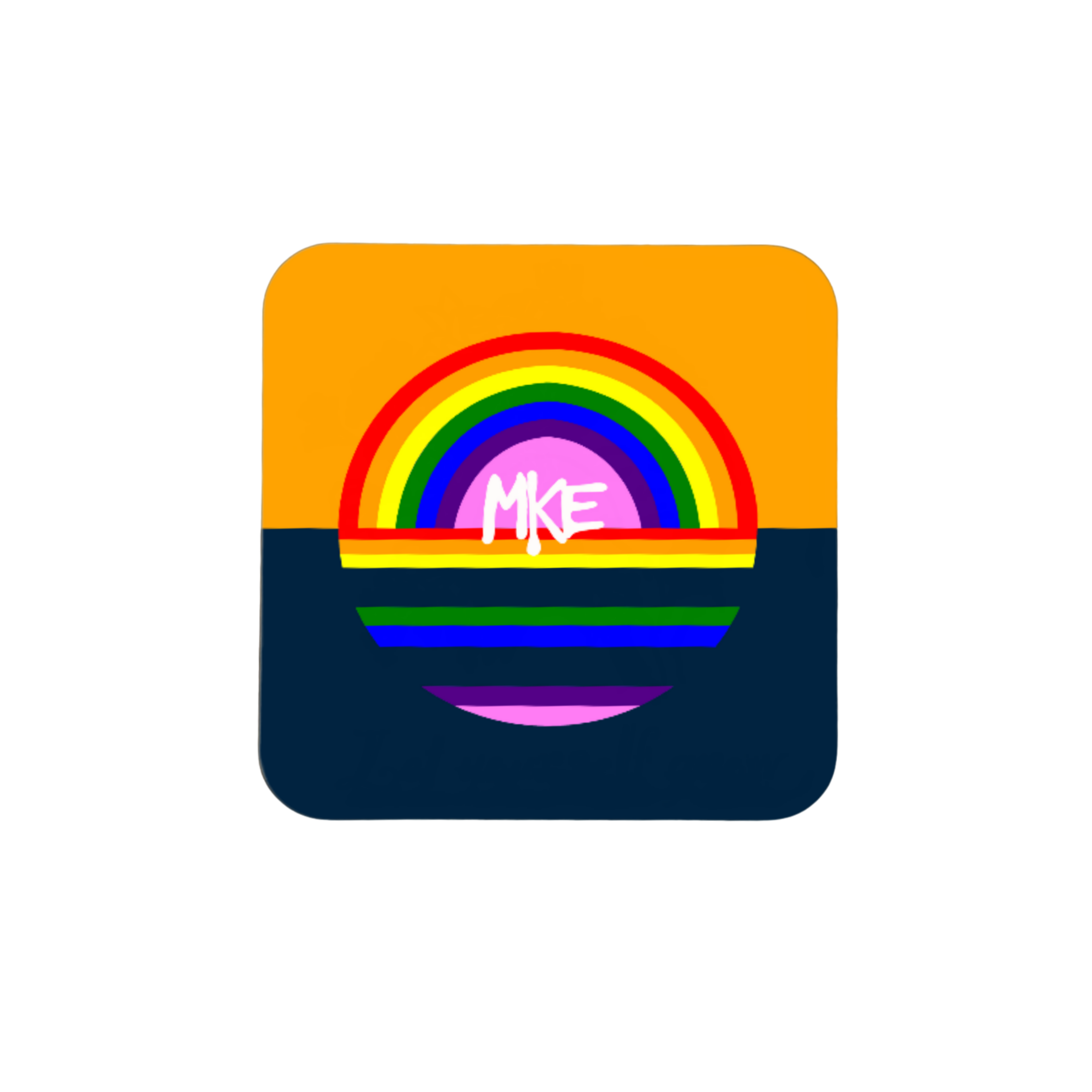 MKE Pride Wooden Fridge Magnet - 3x3 inch