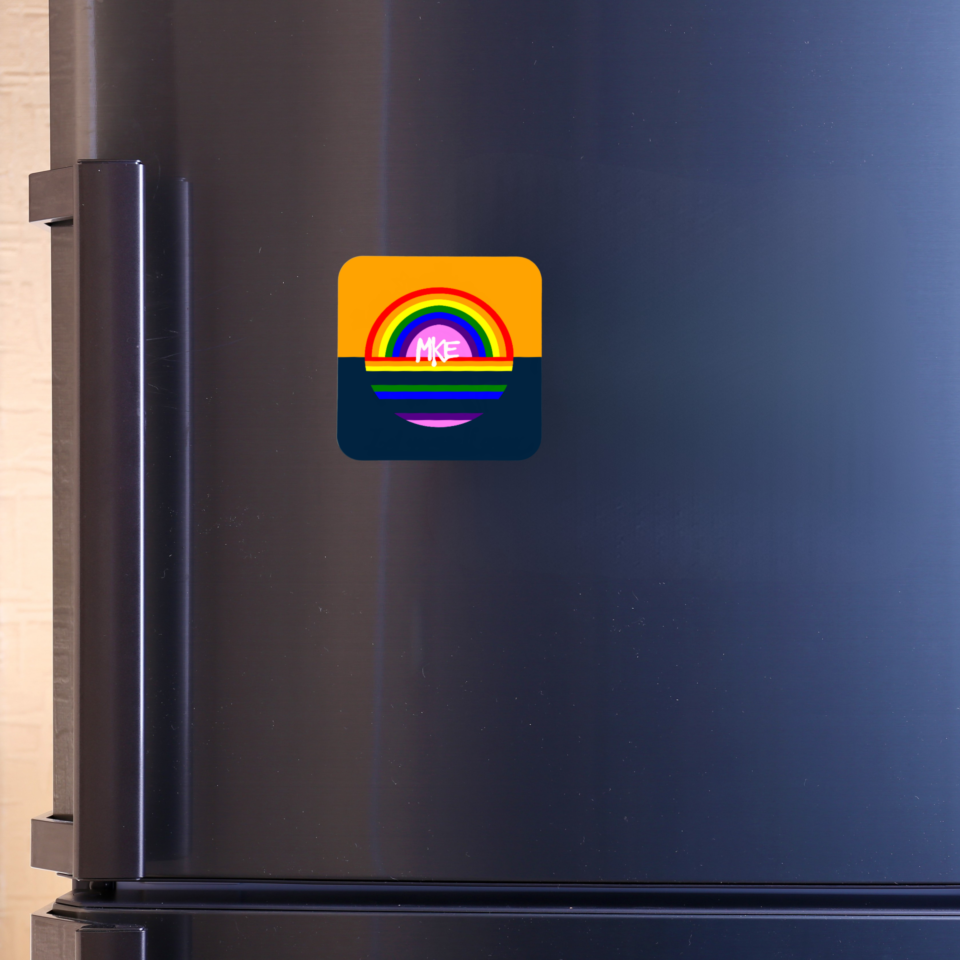 MKE Pride Wooden Fridge Magnet - 3x3 inch