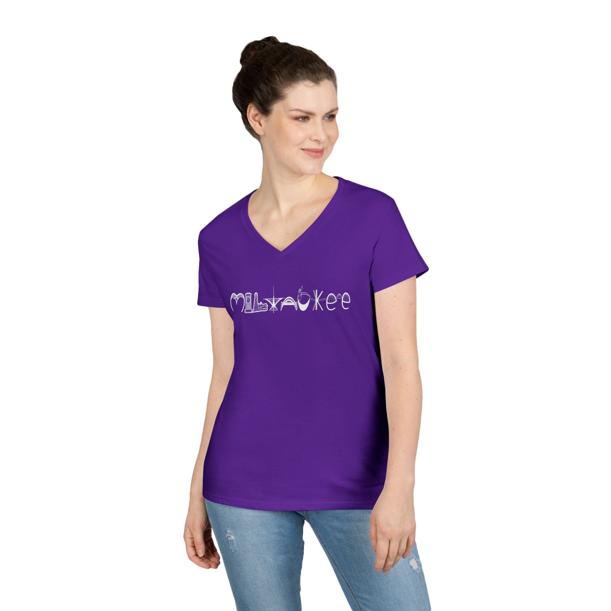 Milwaukee Landmarks Womens V-Neck T-Shirt