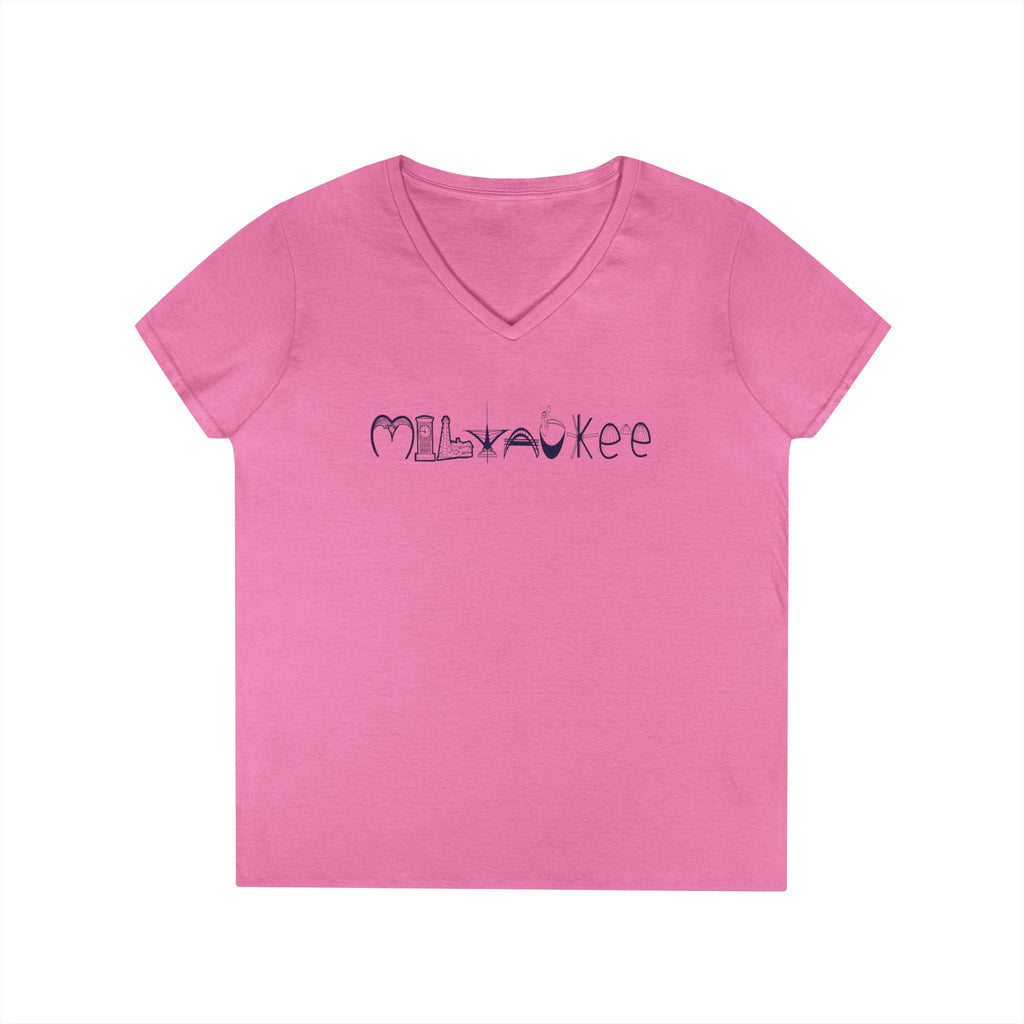 Milwaukee Landmarks Womens V-Neck T-Shirt