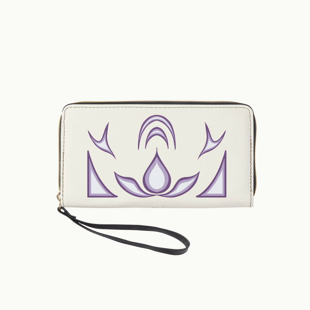 Quahog in Sand Leather Clutch Wallet with Wristlet