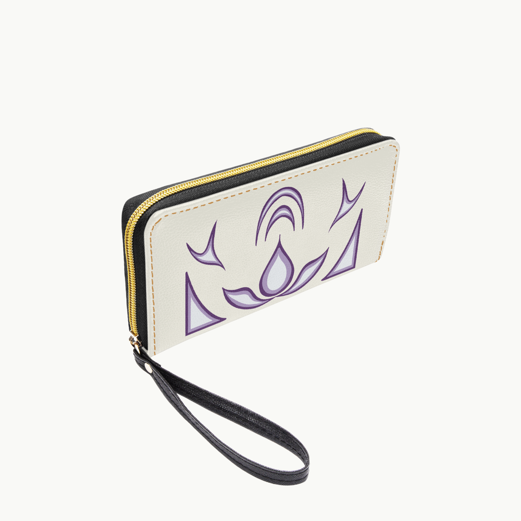 Quahog in Sand Leather Clutch Wallet with Wristlet