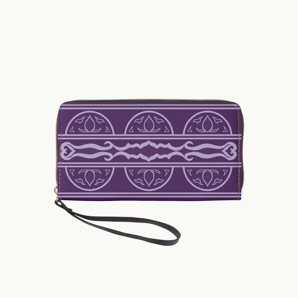 Wampum Purple Leather Clutch Wallet with Wristlet