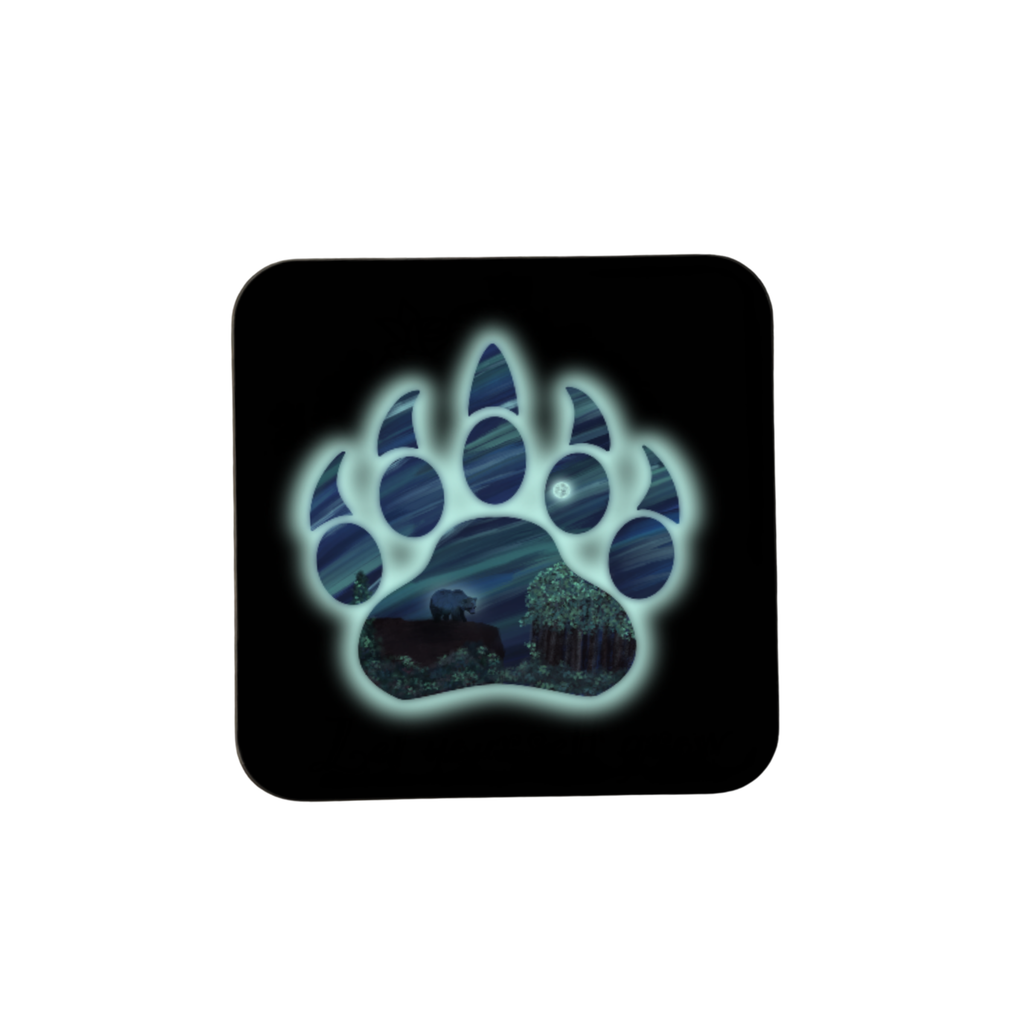 A Bear At Night Wooden Fridge Magnet - 3x3 inch