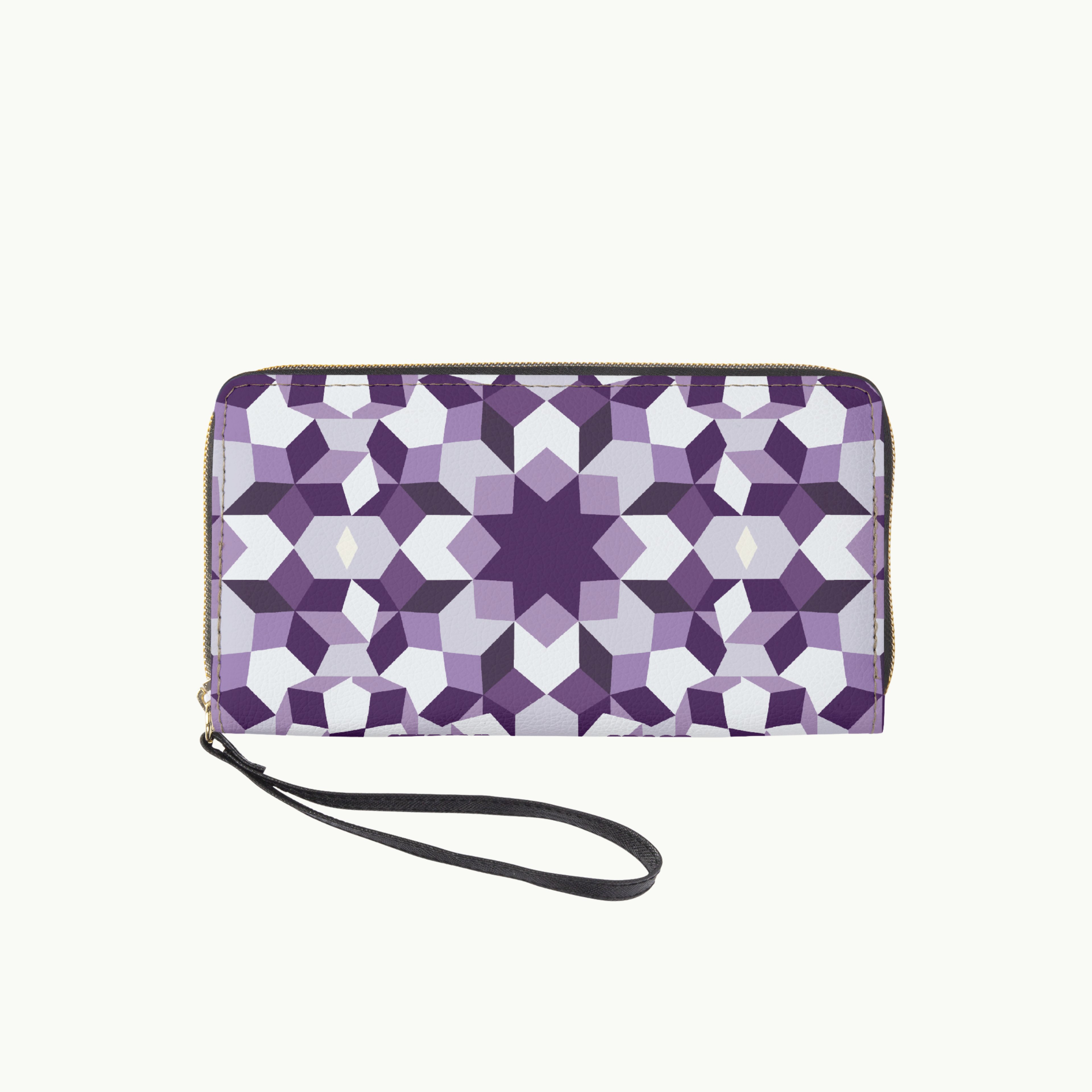 Geometric Wampum Clutch Wallet with Wristlet