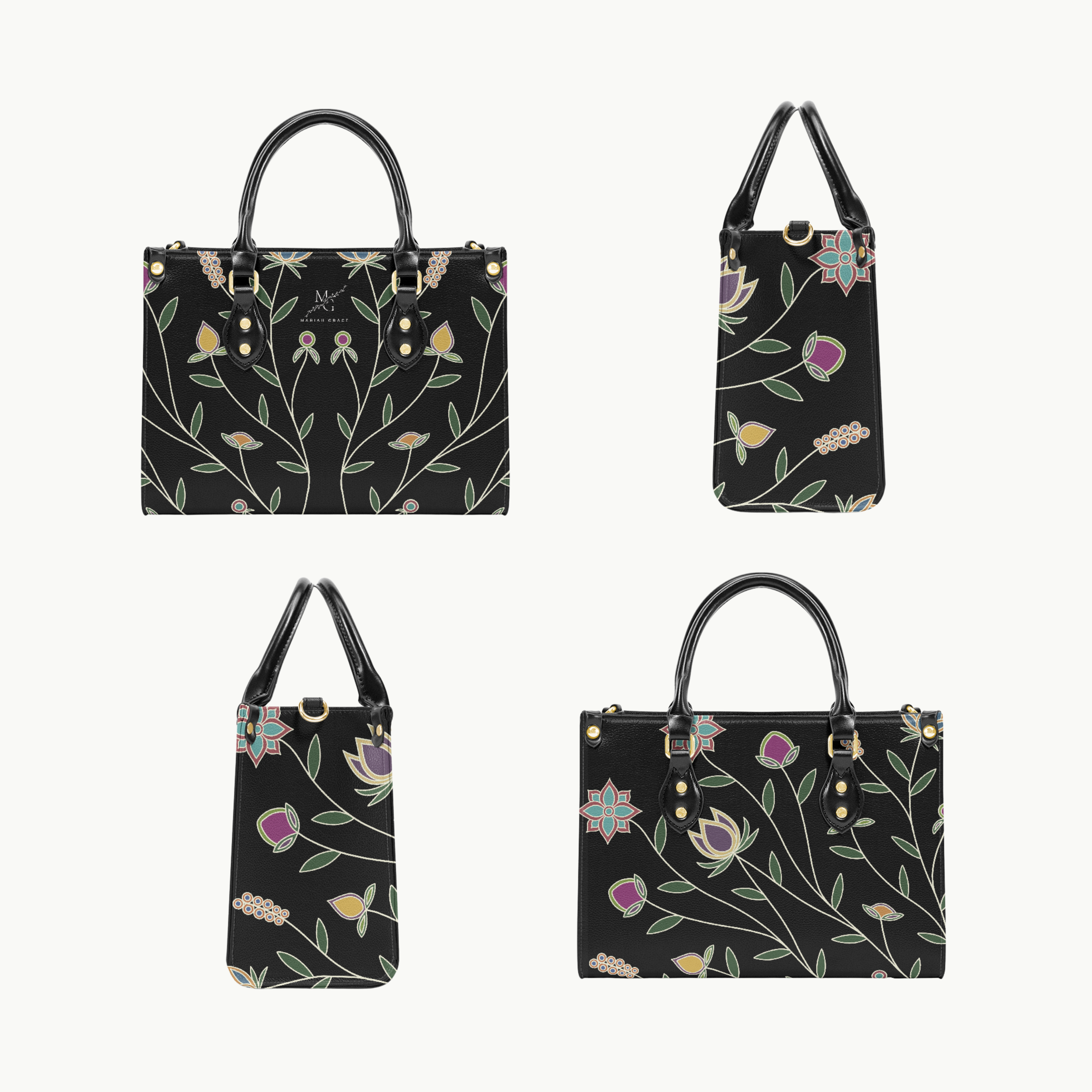 Ojibwe Floral Adjustable Purse